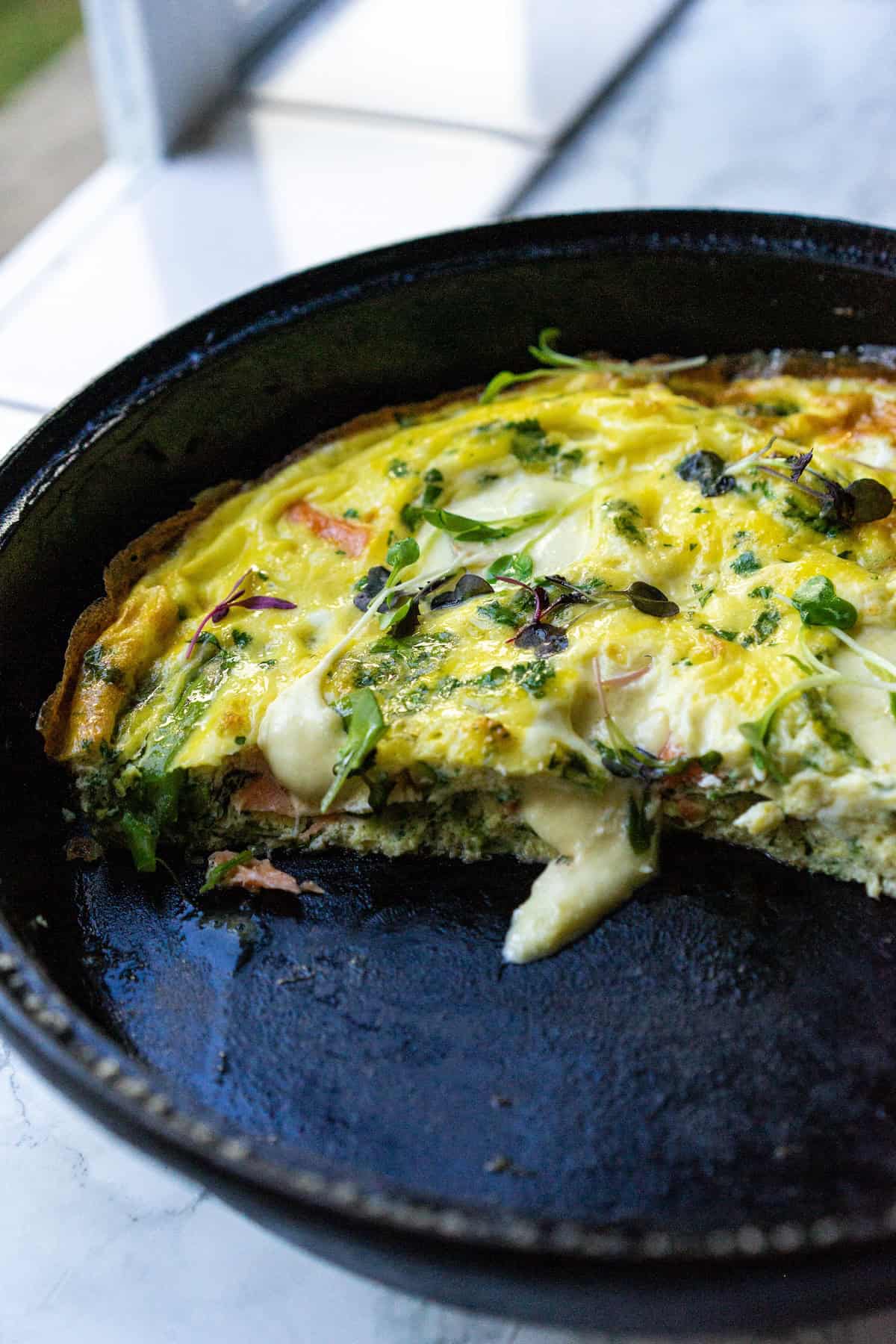 asparagus and salmon frittata