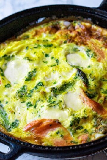 salmon and asparagus frittata
