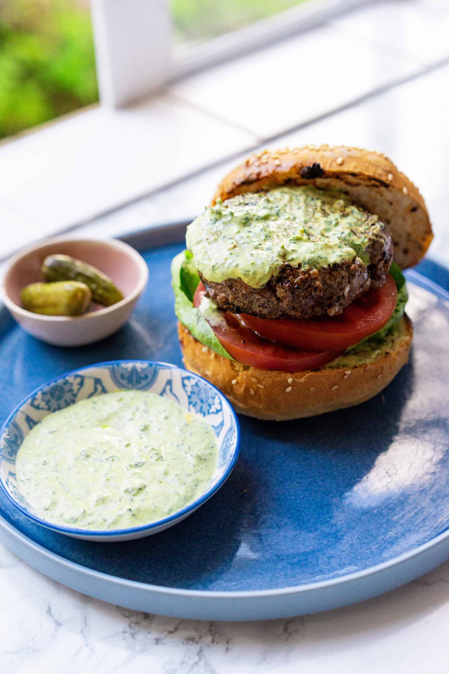 Juicy gluten free burger