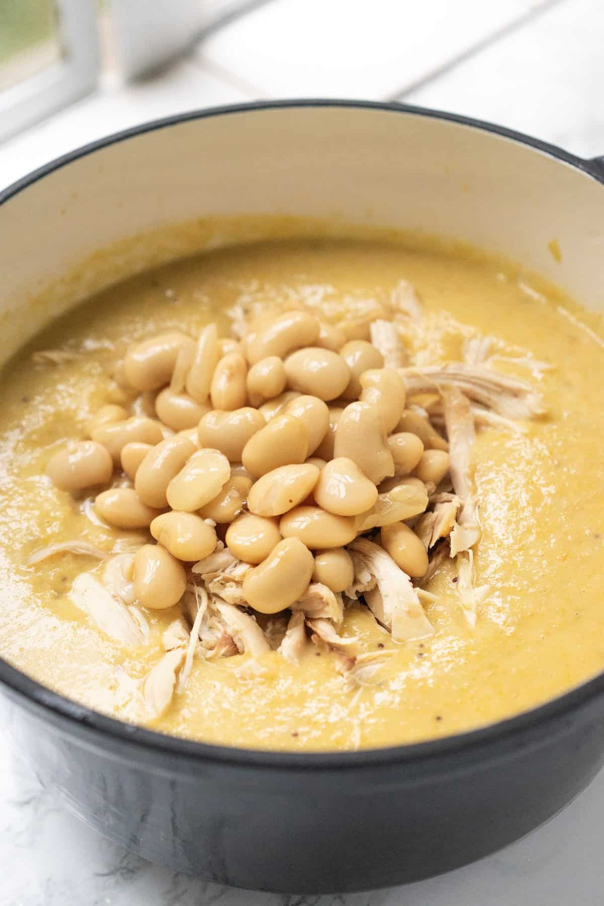 Shredded chicken soup