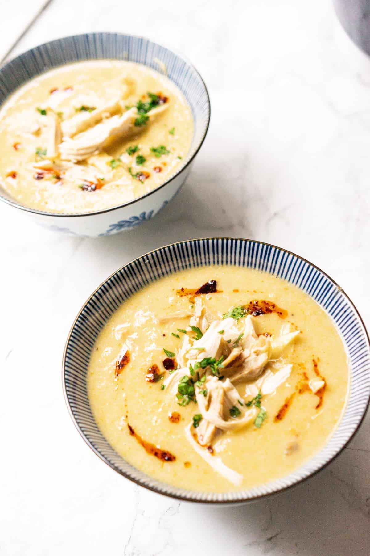 Soup with white beans and chicken