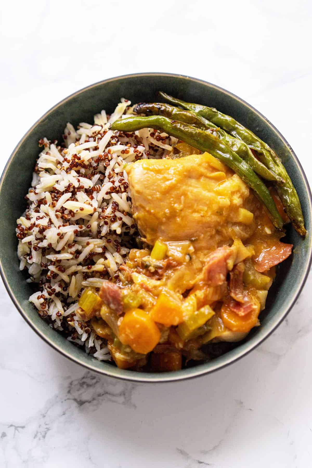 Dinner served in bowl