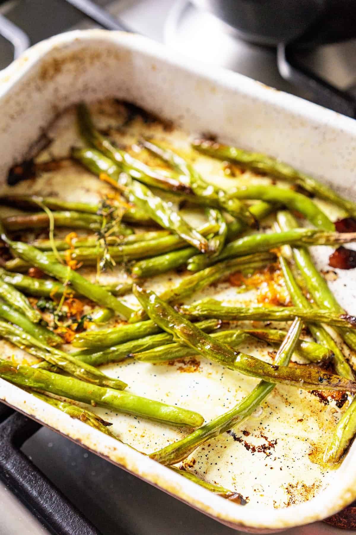 Frozen green beans roasted