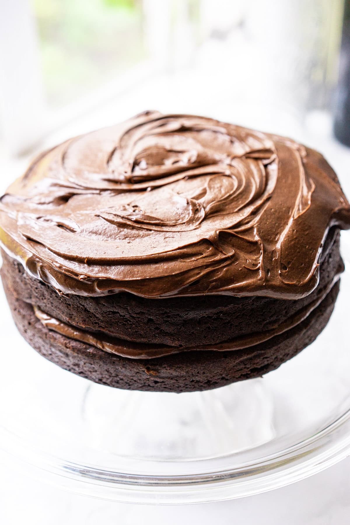 Chocolate cake with chocolate cream cheese frosting