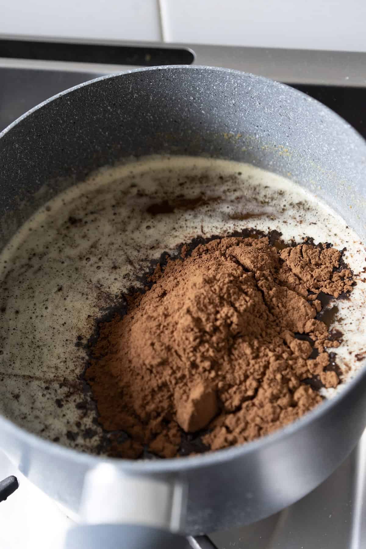 Chocolate cake with chocolate cream cheese frosting