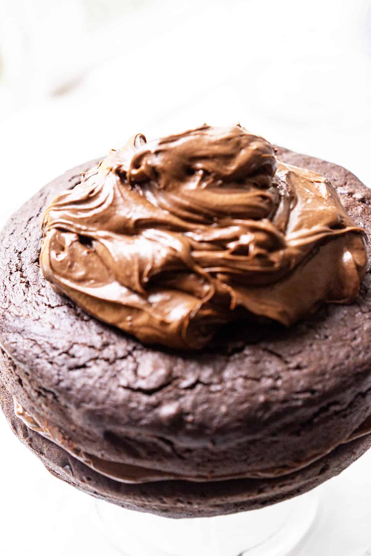 Chocolate cake with chocolate cream cheese frosting