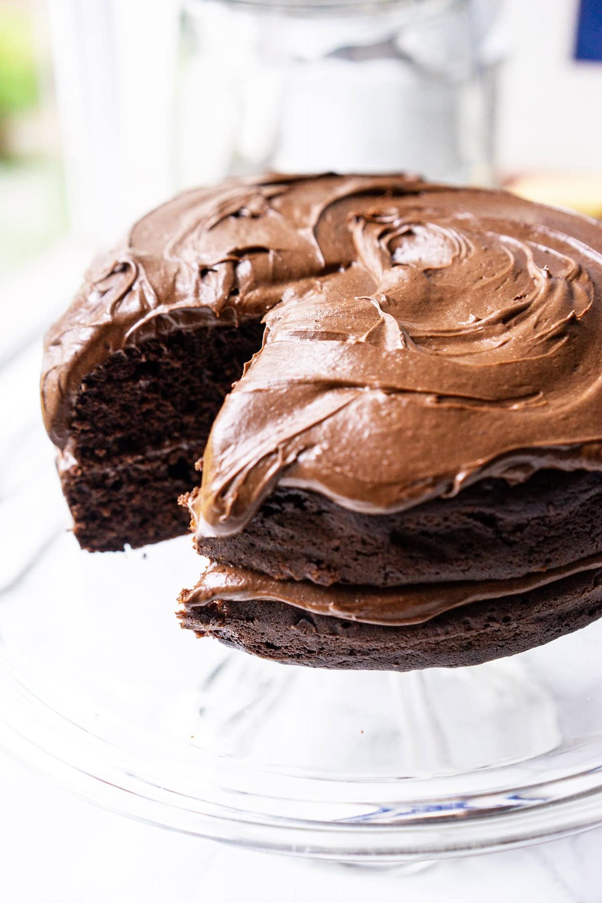 Chocolate cake with chocolate cream cheese frosting