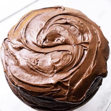 Chocolate cake with chocolate cream cheese frosting