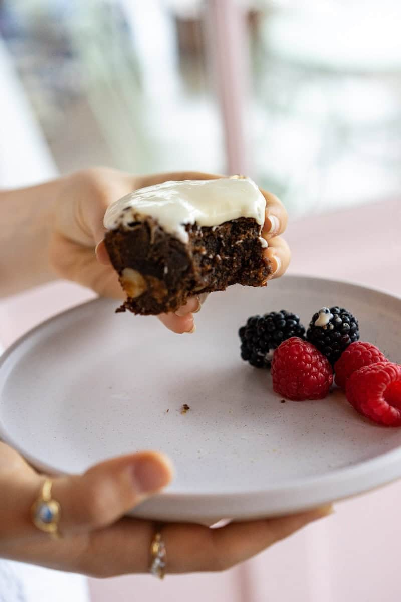 brownie with cream cheese icing 