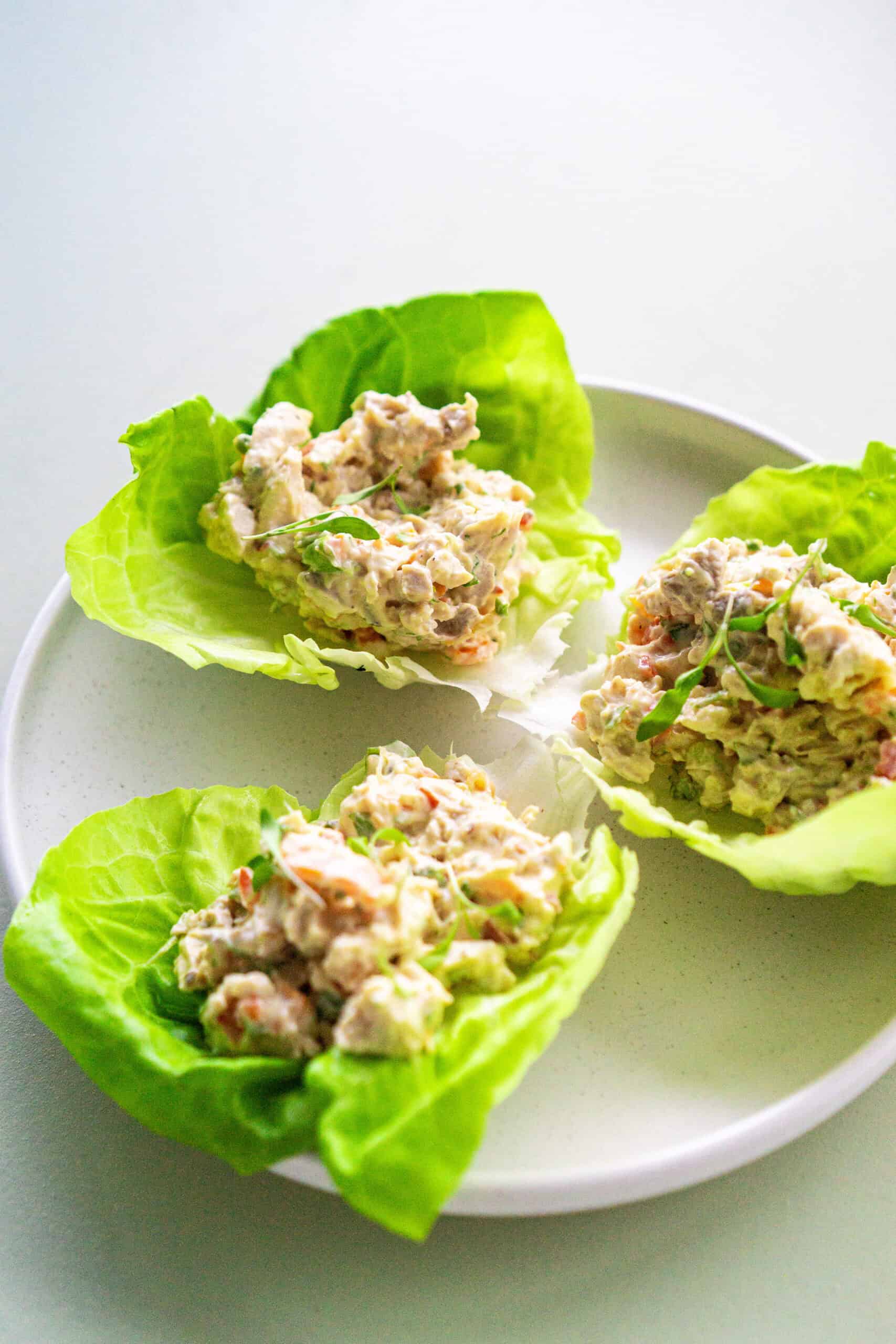 perfect lettuce cups with chicken salad