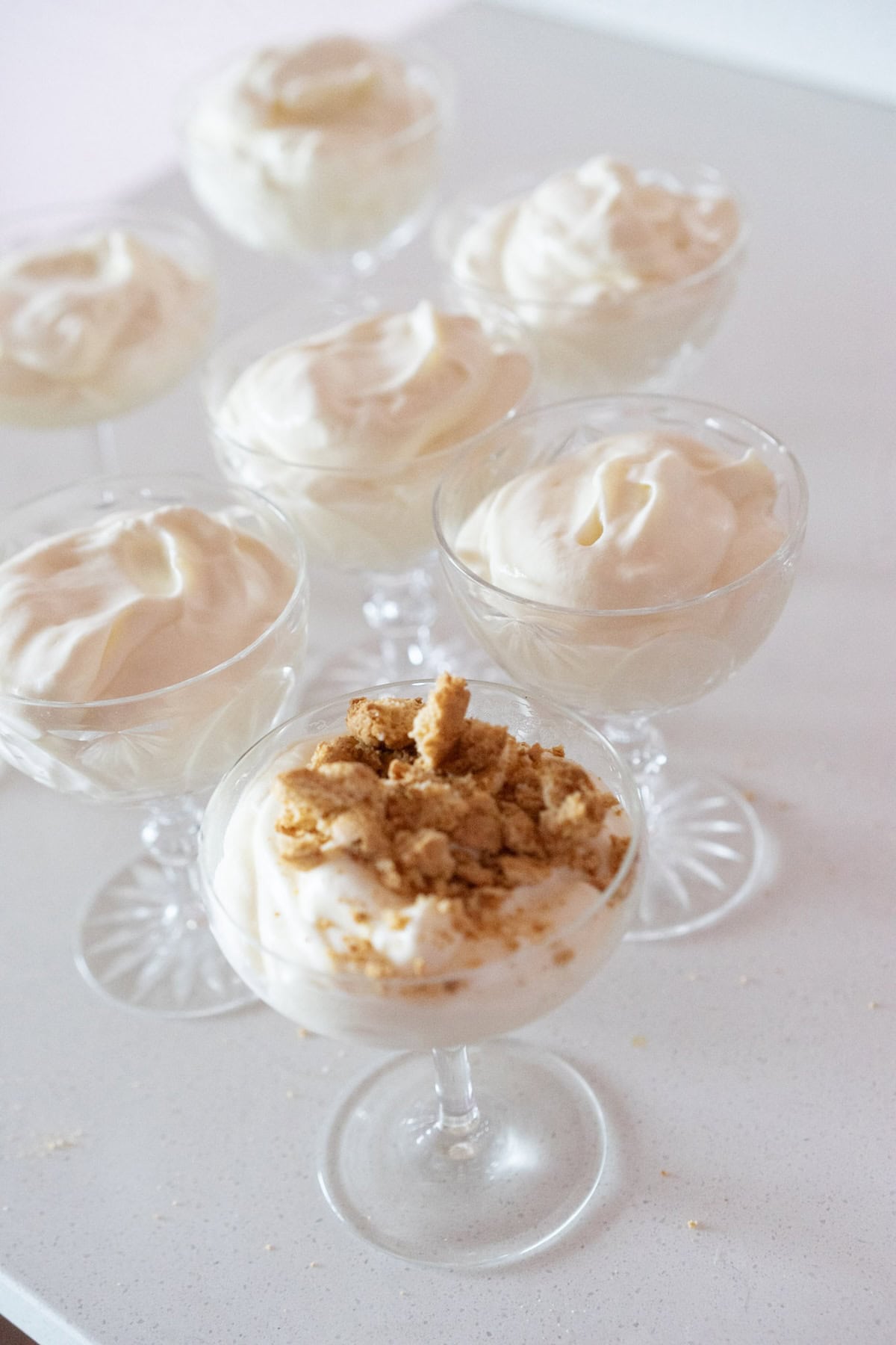 lemon yogurt dessert with amaretti biscuits