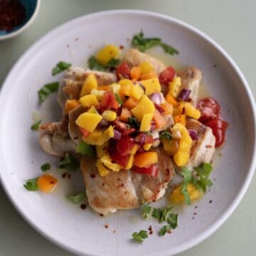 Chicken with Mango Corn Salsa