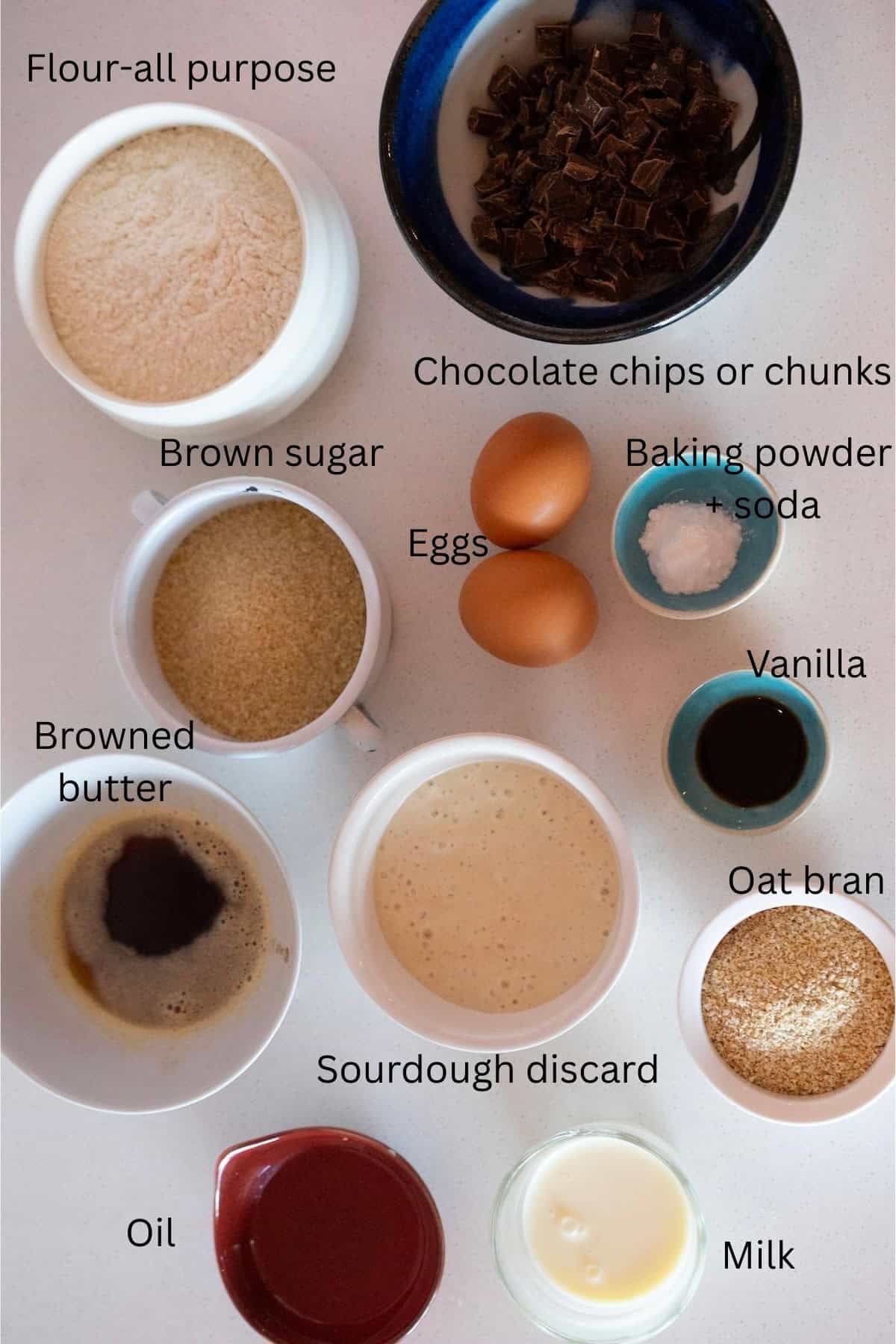 sourdough discard chocolate chip muffins