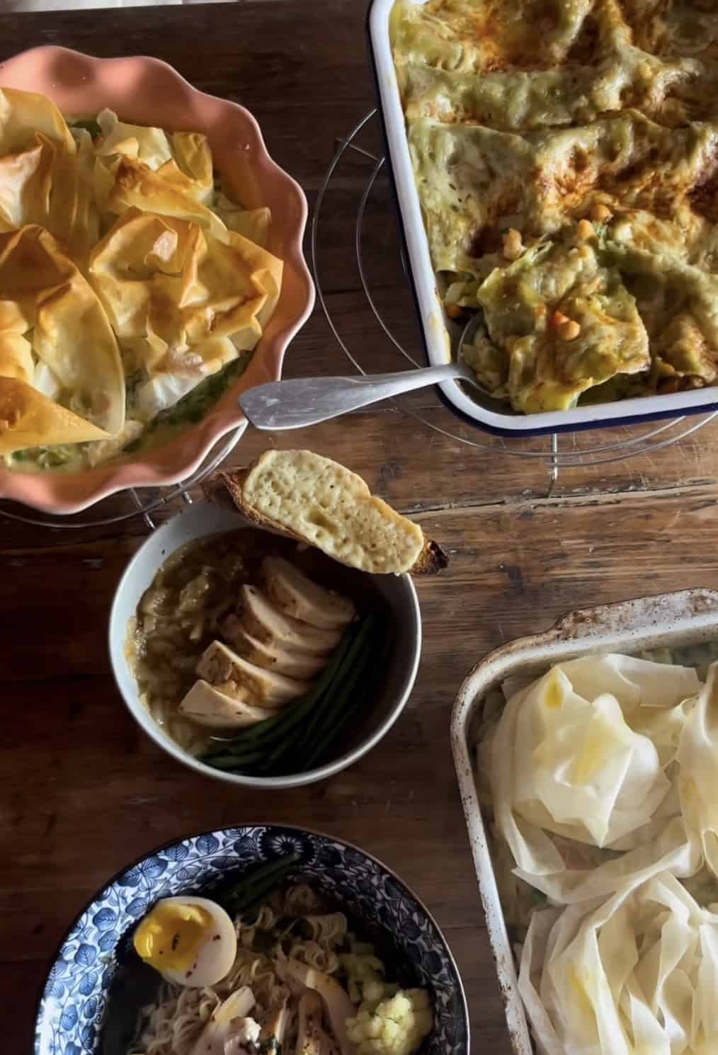 meal prep session with rotisserie chicken