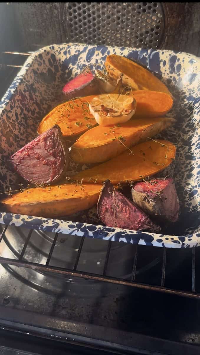 sweet potatoes and beetroot